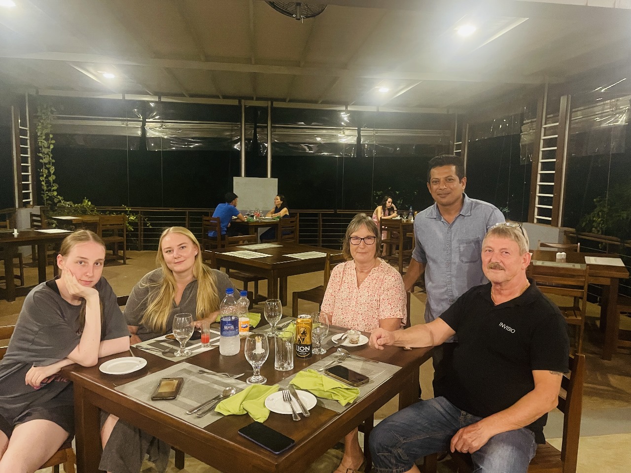Dinner together after a long drive