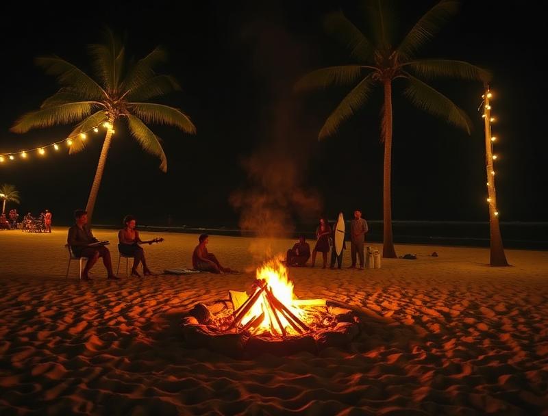 Beach bonfires & live music