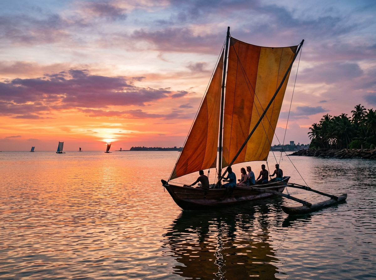 Catamaran sunset sail
