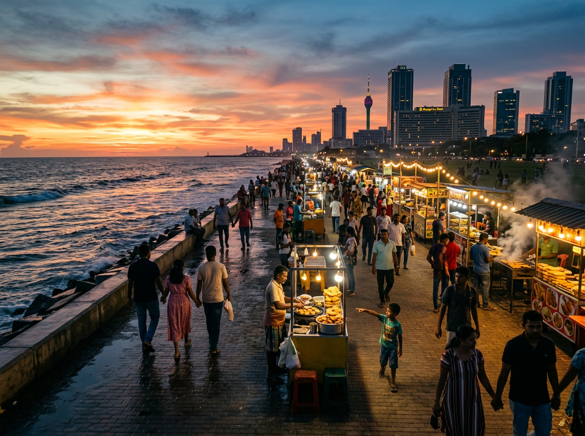 Galle Face Green sunset stroll