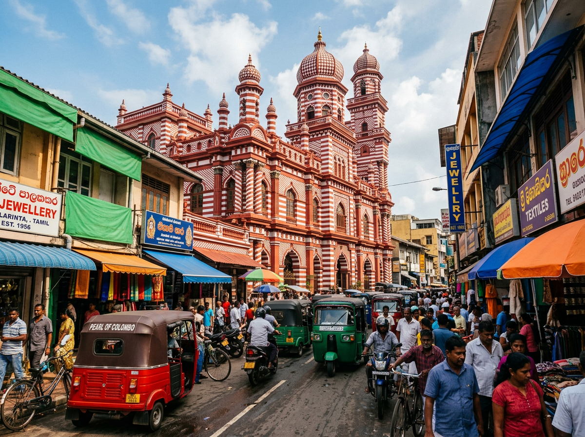 Pettah Market & Red Mosque